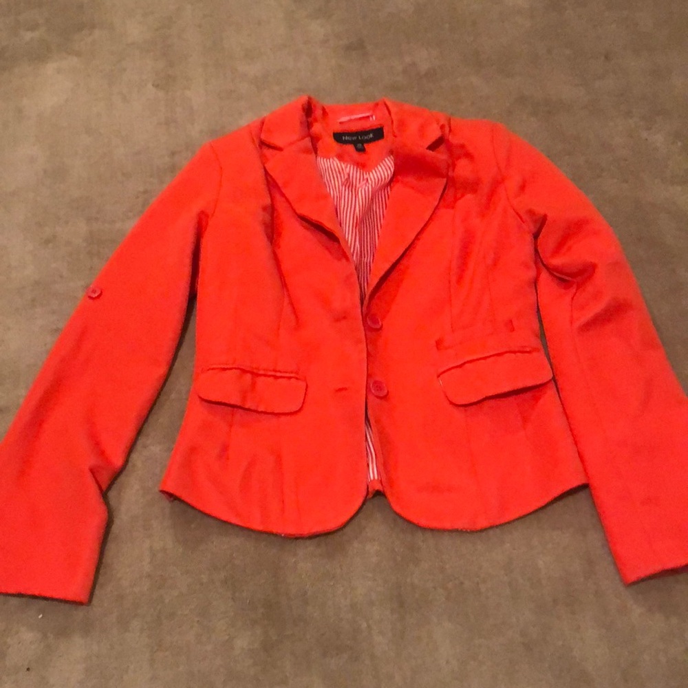 Orange buttoned blazer